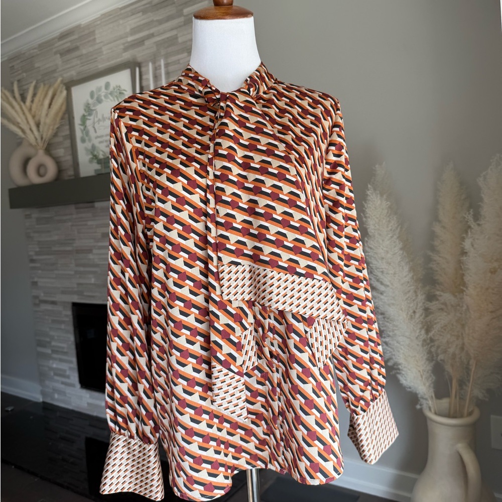 Geometric Patterned Blouse